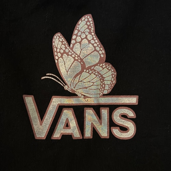 Girls vans long sleeve shirt with graphic butterfly/vans emblem size small EUC - Picture 2 of 5